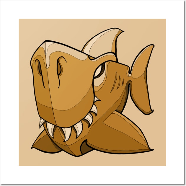 Shark - Warm Sand Wall Art by BigNoseArt